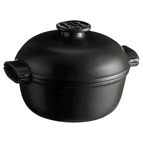 Кастрюля 2,0 л. d=22,5 см. h=18 см. с крышкой (индукция) графитовая керам Emile Henry /1/