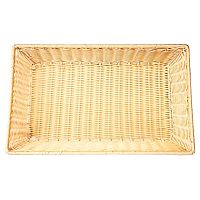 Корзина для хлеба прямоугольная 53*32,5*10 см. бежевая полиротанг MGprof /1/6/