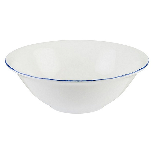 Салатник d=200 мм. 900 мл. h=70 мм. Ретро синий край, форма Гурмэ /1/6/