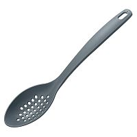Ложка гарнирная L ручки 17 см. перфорированная пластик, серая /1/
