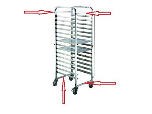 Перекладины 24х24х330 мм в компл. из 4 шт. для тележки транспортировочной т.м. EKSI, мод. PJ15