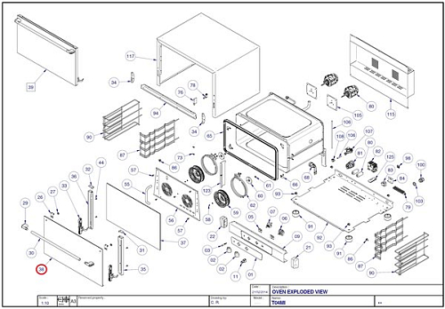 Стекло дверное внешнее 9000000075238 для печи конвекционной т.м. WLBake, мод. V464