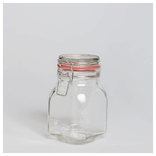 Банка для сыпучих продуктов 760 мл d=80, h=160 мм с крышкой с бугельным замком /1/