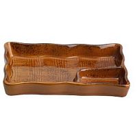 Тарелка с подсоусником 18,5*13,2*2,6 см. Киото Беж/6/