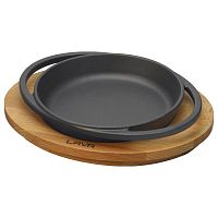 Сковорода порц. d=16 см. чугун. на дерев. подставке LAVA (LV ECO Y TV 16 K4) /1/