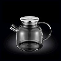 Чайник 1200 мл. заварочный серый, с крышкой нерж., Термостекло Wilmax /1/18/