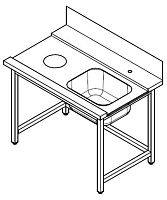 Стол для посудомоечной машины Vortmax СПМП-1200/770-п