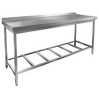 Стол пристенный с бортом и полкой-решеткой HICOLD НСО-17/7БР