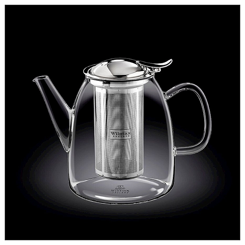 Чайник заварочный 1450 мл, с откидной крышкой и колбой нерж. Thermo Glass Wilmax /1/18/