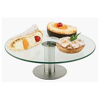 Подставка для торта d=30 см. h=11 см. вращающ. стекло, нерж. APS /1/
