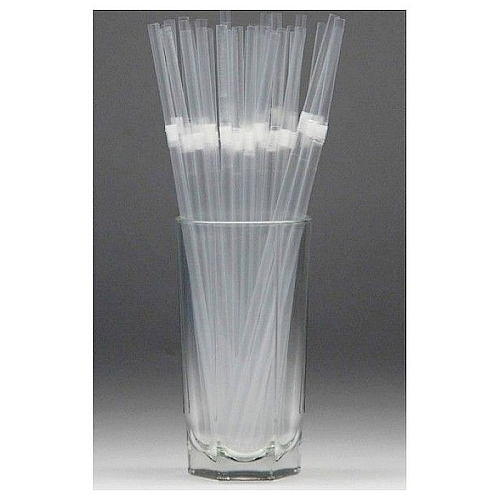 Трубочки коктейльные 0,5*24 см. 1000 шт/уп. прозрачные с гофрой MONO /1/12/