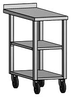 Стол рабочий в горячий цех L=600 RoboLabs KF049-00-600А