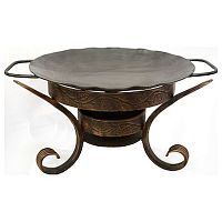 Набор для подачи Саджа сковорода d=35 см. углерод. сталь + подставка h=17 см. Шелковый Путь /1/