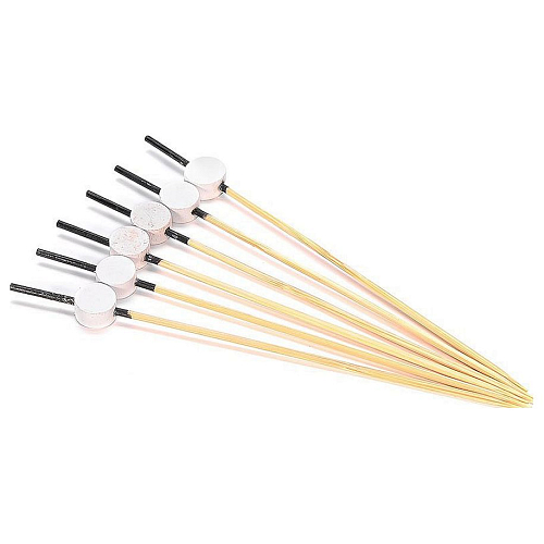 Пики деревянные Шайба белая 12 см. 100 шт/уп /1/100/