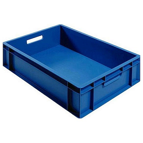 Контейнер для теста 600*400*100 мм. прямой, сплошной, синий с ручками /1/