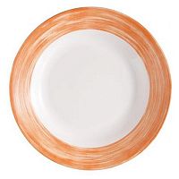 Тарелка d=225 мм. глубокая оранж. край Браш /6/
