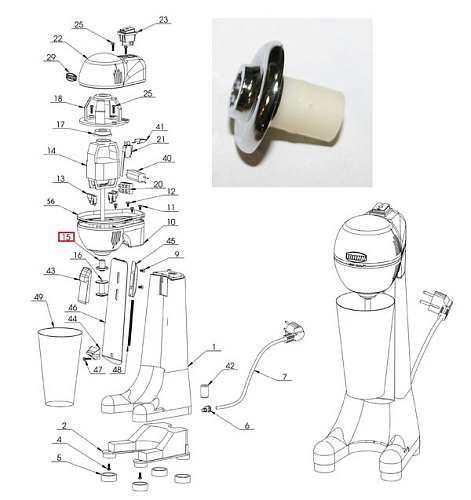 Втулка (50.01.0.0002) BMS 1 R_#15 для миксера т.м.VORTMAX модели BMS 1 R