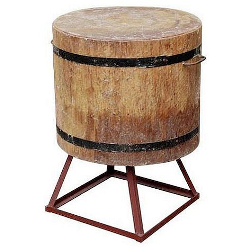 Колода разрубочная напольная дуб d=50-59см h=50см (с подставкой металлической h=30 см) /1/