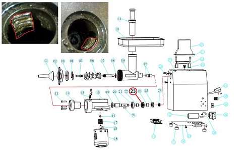 Колесо червячное латунное для мясорубки т.м. EKSI серии MM, мод. MM-220, MM-220A