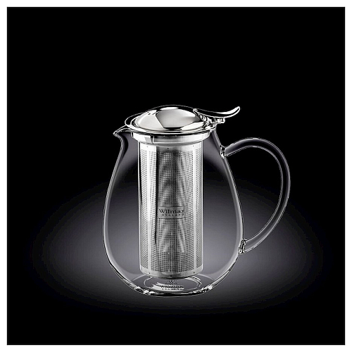 Чайник заварочный 850 мл, с откидной крышкой и колбой нерж. Thermo Glass Wilmax /1/18/