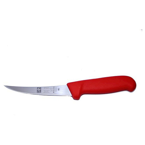 Нож обвалочный 130/260 мм. изогнутый (полугибкое лезвие) красный SAFE Icel /1/6/