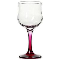 Бокал для вина 200 мл. d=71, h=156 мм. закален. фуксия ножка Энжой Б /24/720/