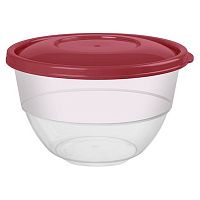 Миска 3,3 л d=22,3 см. п/п бордовый Рс с крышкой /1/9/
