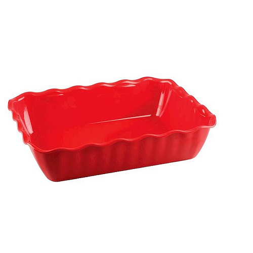 Салатник 2 л. 260*175*80 мм с волнистыми краями красный Рс /1/9/