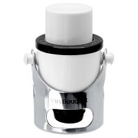 Пробка для шампанского вакуумная с держателем нерж., белая VB /1/18/