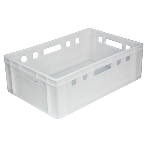 Ящик 600*400*200 мм. для мяса Е2 прямой сплошной, морозостойкий, белый (крышка 49164) /1/48/