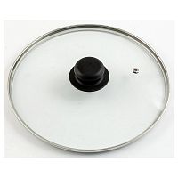 Крышка d=30 см. стекл. с ручкой метал/обод низ.