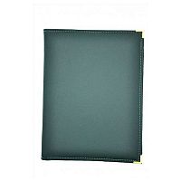 Папка-меню 32,5*24 кож.зам.-шелк зеленая съемные файлы
