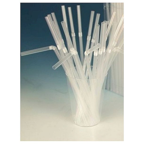 Трубочки коктейльные 0,5*21 см. 250 шт/уп. прозрачные с гофрой MONO /1/48/