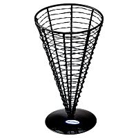 Корзинка для подачи коническая d=130 мм. h=225 мм. 900 мл. кованное железо, черная MGsteel /1/24/