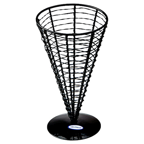 Корзинка для подачи коническая d=130 мм. h=225 мм. 900 мл. кованное железо, черная MGsteel /1/24/