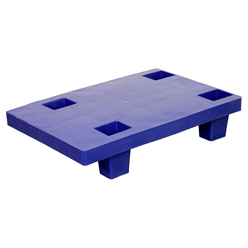 Паллет 600*400*130 мм. сплошной, на ножках, синий /1/50/200/