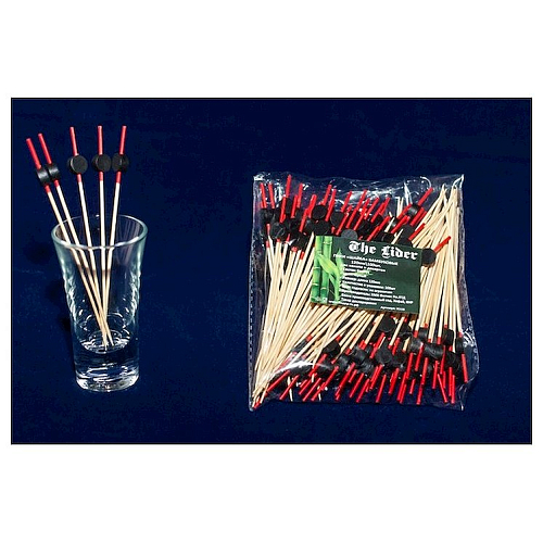 Пики деревянные Шайба черная 12 см. 100 шт/уп.