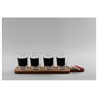 Набор для дегустации пива: доска + 4 стакана 197мл. d=70, h=95 мм со стикерами+ мел /1/