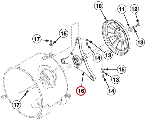 Рама опорная для барабана в сборе RSP805525 для машины стиральной типа NF3J
