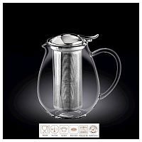 Чайник заварочный 1300 мл, с откидной крышкой и колбой нерж.Thermo Glass Wilmax/1/18/