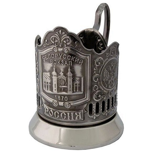 Подстаканник никелир. с чернью Вокзалы /1/