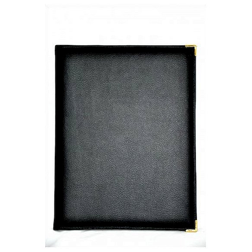 Папка-меню 32,5*24 кож.зам.-шелк черная, съемные файлы