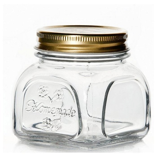 Банка для сыпучих продуктов 300 мл. с метал. крышк. Хоммейд Б /1059975 /1/24/