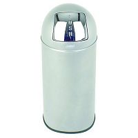 Урна 40 л. h= 74 см. пласт. с пруж. крышкой матовый серый металлик Probbax /1/