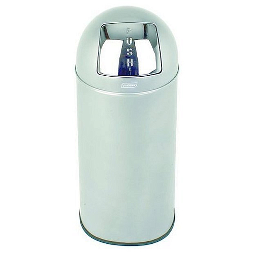 Урна 40 л. h= 74 см. пласт. с пруж. крышкой матовый серый металлик Probbax /1/