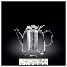 Чайник заварочный 600 мл, с откидной крышкой и колбой нерж. Thermo Glass Wilmax /1/24/