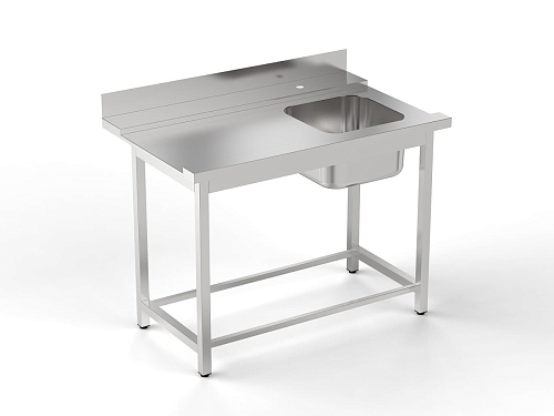 Стол предмоечный Рест металл СПМП 1000/750/870, п («Профи», GP, карк. св.-труб 40*40, борт h= 100 мм)