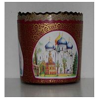 Форма бумажная для кулича d=90 мм. h=90 мм. Пасхальный на 200 гр. (3 шт/уп) /1/75/