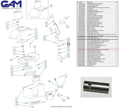 Кулачок микропереключателя RG100069 для овощерезки т.м. Vortmax серии SL, мод. SL55 SS