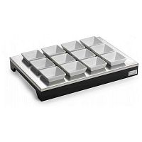 Подставка 46*32*5,5 см. с 12-ю салатниками, дерево цвет венге + нерж. Pinti